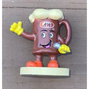 Vintage 2002 A&W Root Beer Mug Mascot Figurine Holding Microphone Collectible